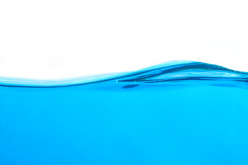 blue water waves with with bubbles on a white background