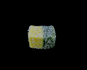 marmalade candy isolated on a black background