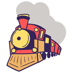 Cartoon Steam Locomotive Illustration Vector