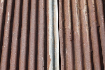 Background of old zinc and rust. Rust on old zinc background wall.