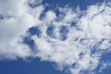 Blue sky and White Clouds background.