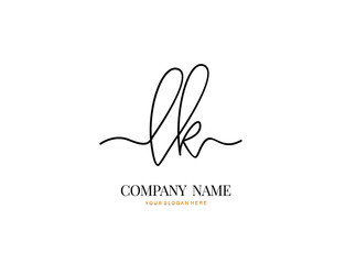 L K LK Initial handwriting logo design with circle. Beautyful design handwritten logo for fashion, team, wedding, luxury logo.