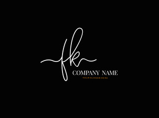 F K FK Initial handwriting logo design with circle. Beautyful design handwritten logo for fashion, team, wedding, luxury logo.