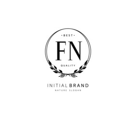 F N FN Beauty vector initial logo, handwriting logo of initial signature, wedding, fashion, jewerly, boutique, floral and botanical with creative template for any company or business.