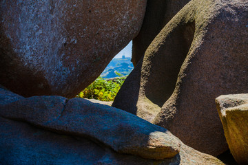 Incredible landscape on the island Renote in Tregastel. Brittany. France
