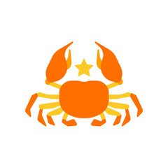 Seafood Restaurant with Crab Logo Vector Concept Isolated Vector. EPS 10.