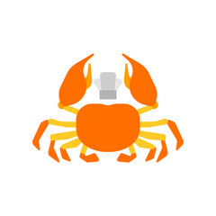 Seafood Restaurant with Crab Logo Vector Concept Isolated Vector. EPS 10.