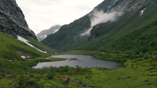 Aerial view of the dale called Norangsdalen in Norway