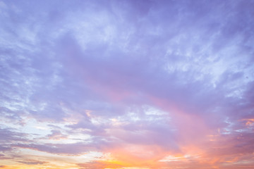 Evening sky with colorful sunlight,dusk sky