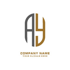 AY  minimalist letters, with black and gold, white, black background logos