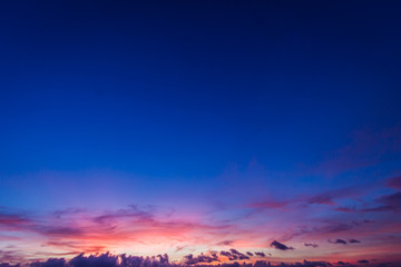 Evening sky with colorful sunlight,dusk sky