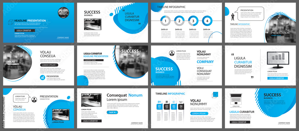 Aufkleber presentation and slide layout background. design blue gradient geometric template. use for business 
