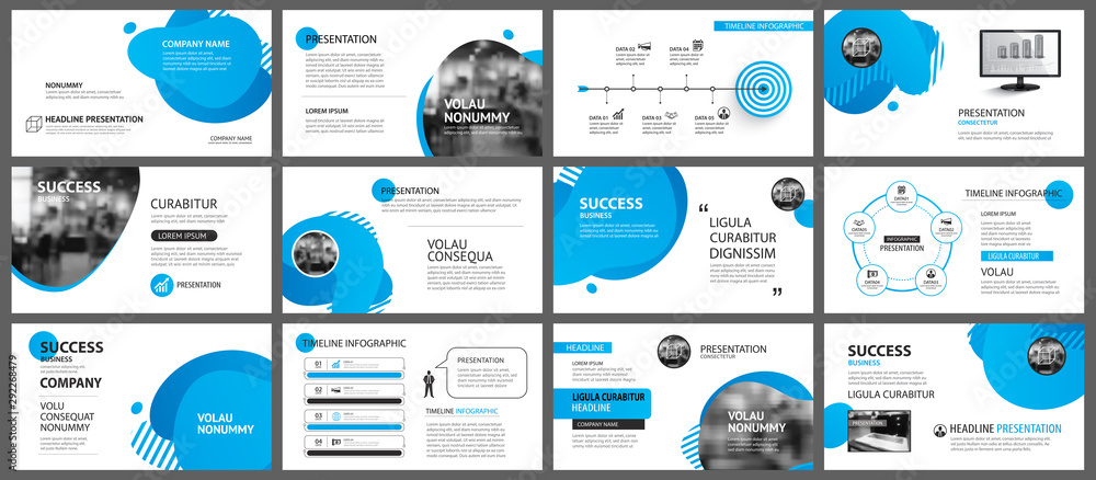 Wall mural presentation and slide layout background. design blue gradient geometric template. use for business 