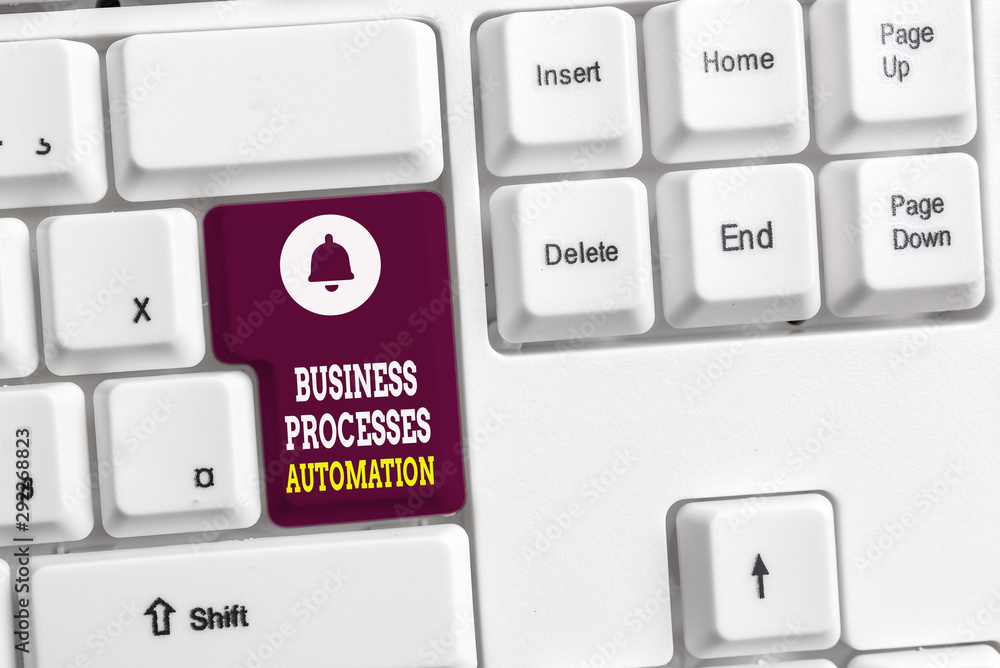 Poster writing note showing business processes automation. business concept for performed to achieve digita