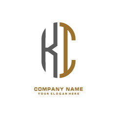 KI minimalist letters, with black and gold, white, black background logos