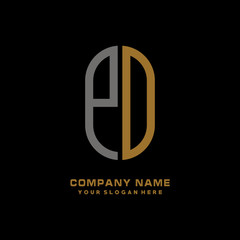 Obraz premium PD minimalist letters, with gray and gold, white, black background logos