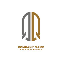 QQ minimalist letters, with gray and gold, white and black background logos