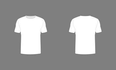 T-shirt template. Round neck. White color.