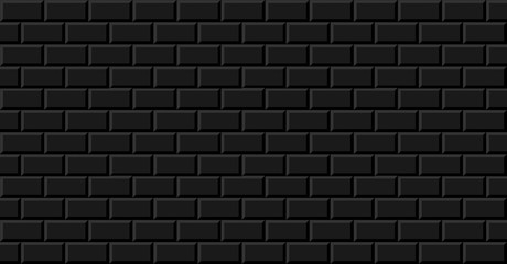 black brick wall texture dark background vector illustration