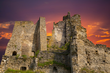 Fototapeta premium Old ruined castle Likava. Slovakia.