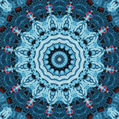 Kaleidoscopic geometric ornament. Decorative polygonal mosaic pattern. Mandala. Abstract background.