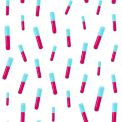 Seamless pattern test tube red