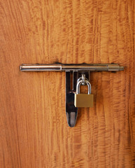 master key on wood door