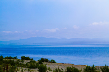 landscape with lake and mountains