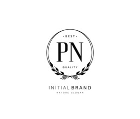 P N PN Beauty vector initial logo, handwriting logo of initial signature, wedding, fashion, jewerly, boutique, floral and botanical with creative template for any company or business.