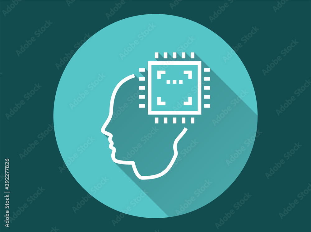 Poster artificial intelligence - vector icon for graphic and web design.