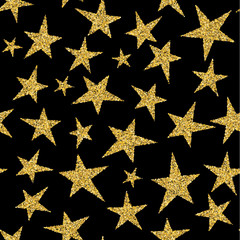 Obraz premium Star seamless pattern background. Gold star. Abstract star seamless pattern for card, invitation, poster, album, book, fabric, t shirt, wrapping paper etc. Gold glitter texture.