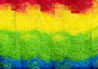 Glitch art. Static noise screen. Multicolor stripes pattern overlay.