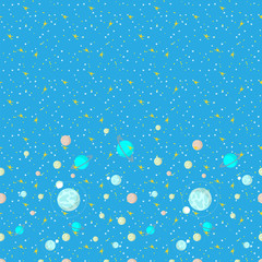 Dark starry sky seamless pattern with constellations and stars  6