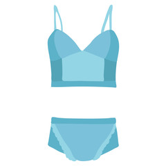 vector, isolated, lingerie, panties and bra on a white background