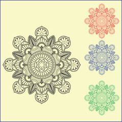 Mandala design for coloring book, Mandala logos, Wall art.