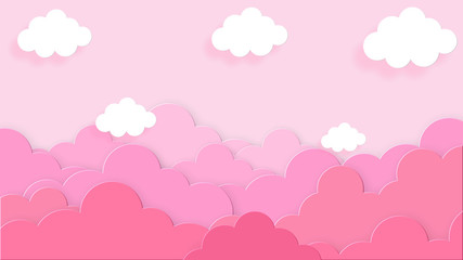 Abstract kawaii Cloudy Colorful Sky background. Soft gradient pastel Comic graphic. Concept for children and kindergartens or presentation