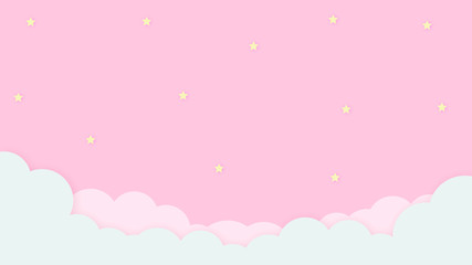 Abstract kawaii Cloudy Colorful Sky background. Soft gradient pastel Comic graphic. Concept for children and kindergartens or presentation © NotjungCG