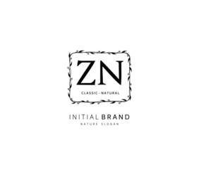 Z N ZN Beauty vector initial logo, handwriting logo of initial signature, wedding, fashion, jewerly, boutique, floral and botanical with creative template for any company or business.