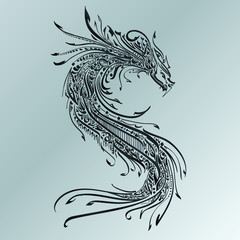 a decorative symbol taken from the curves of the Arabic language, which doesn't contain any words or even a full letter, great tattoo