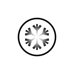 Frozen snowflake sign icon, black flat design vector, isolated on white background