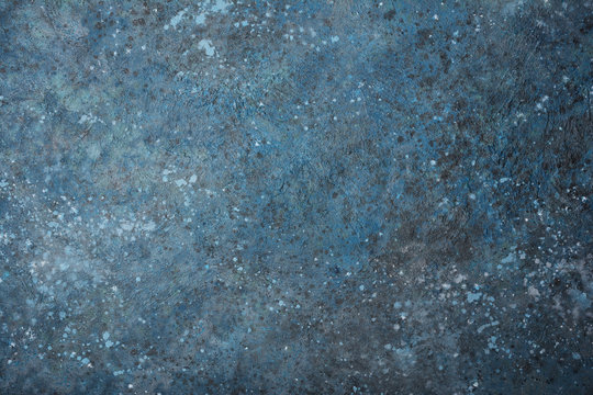 Banner of textured blue concrete background
