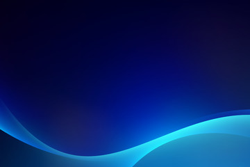 Abstract light blue curve on dark background, copy space composition.