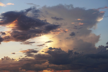 Beautiful sky with cloud before sunset