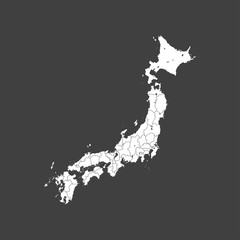 Japan country map japanese islands vector template