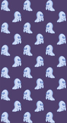 flying ghost or spirit vector pattern illustration for halloween banner also can use for media social feed or story background