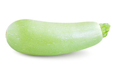 Zucchini Isolated on White. Fresh Green Squash Vegitable, Full Depth of Field