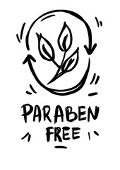 Fototapeta premium Paraben free icon cosmetic label. logo skincare health safe product with no paraben
