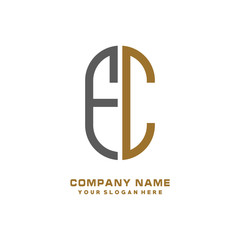 FC minimalist letters, with gray and gold, white, black background logos