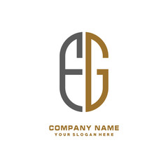 FG minimalist letters, with gray and gold, white, black background logos