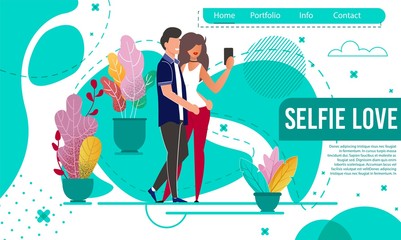 Romantic Landing Page with Couple Take Selfie